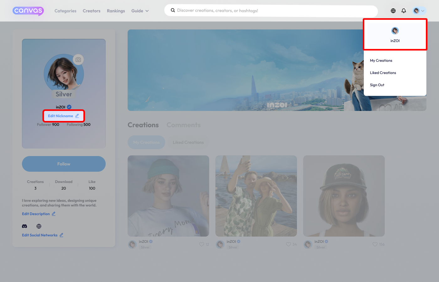 ニックネームの変更方法を教えてください。 – inZOI Help Center